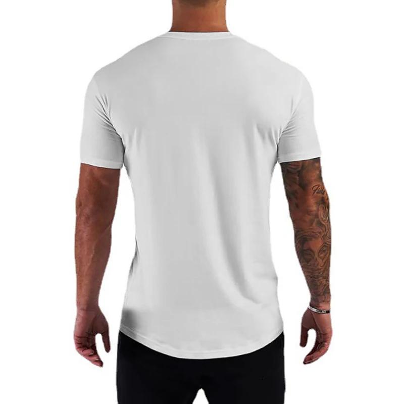 T-shirts de course d'été en coton respirant, vêtements de sport à manches courtes pour hommes, T-shi