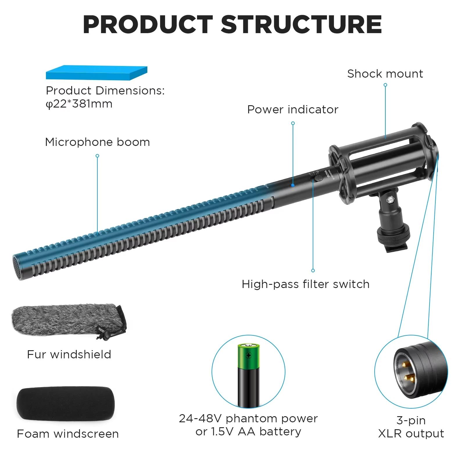 BY-BM6060L Professionnel Fusil De html Microphone Enregistreur Vocal Wild Audio Home Studio pour IL 