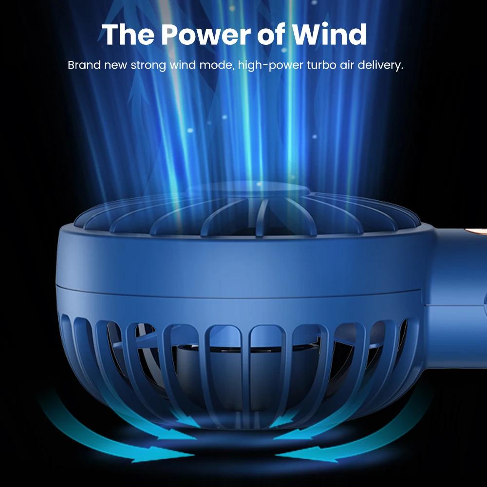 TOPK 1800mAh Mini ventilateur USB Portable Rechargeable [3-9 heures de travail] ventilateur à main p