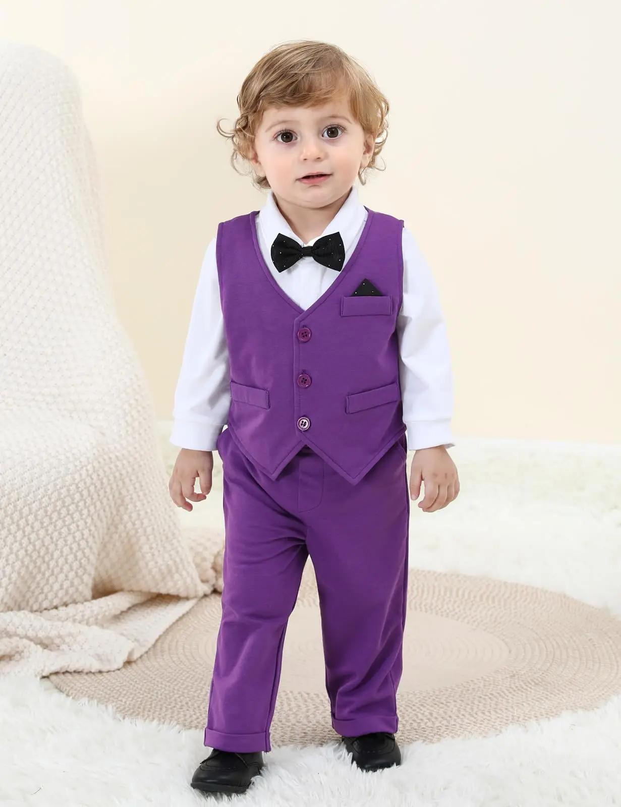 Costume pour bébé garçon, tenue formelle pour bébé, tenue de mariage, 1er anniversaire, body pour no