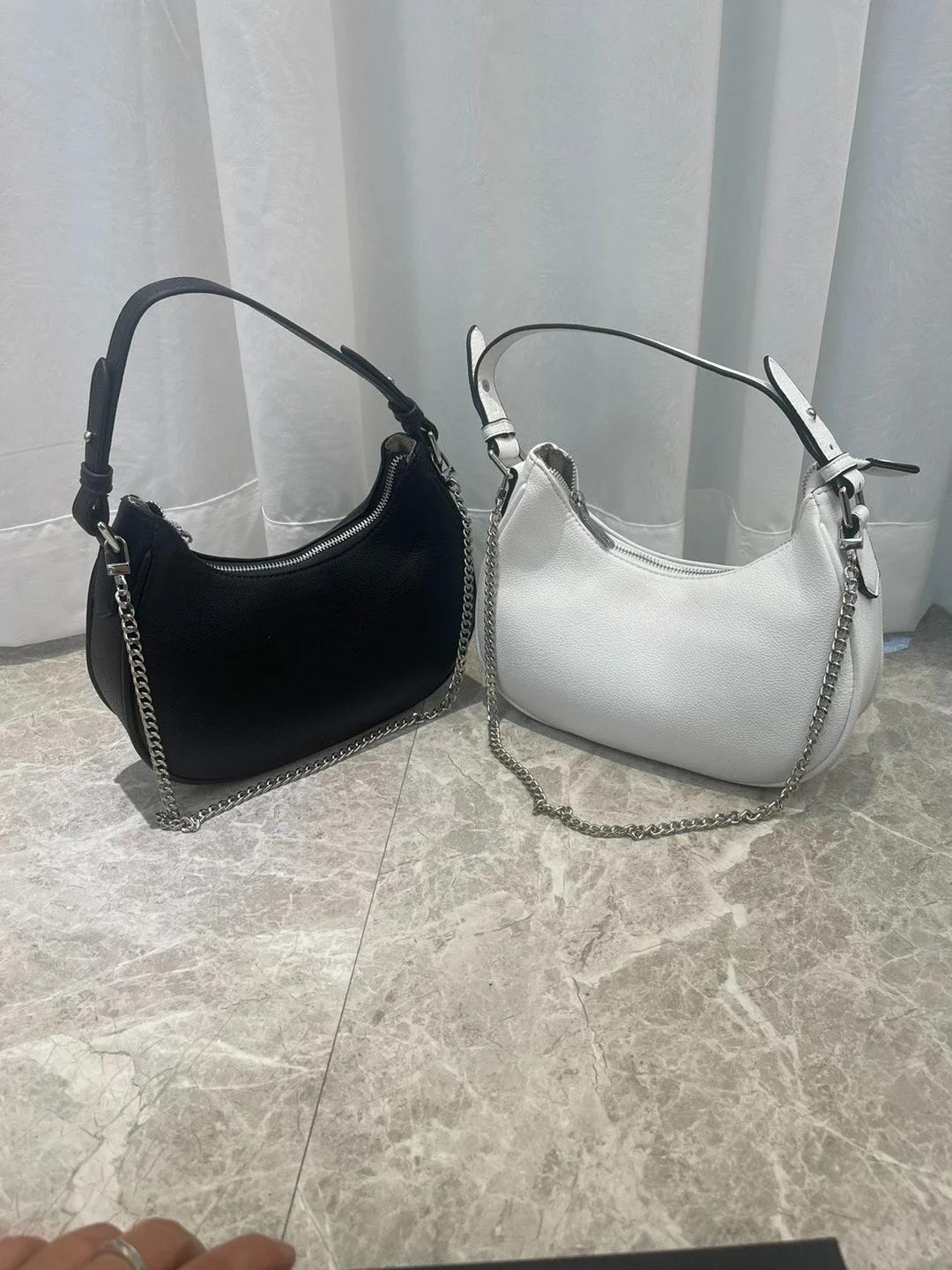 Sac à bandoulière décontracté en cuir synthétique pour femme, style français, avec chaîne délicate e