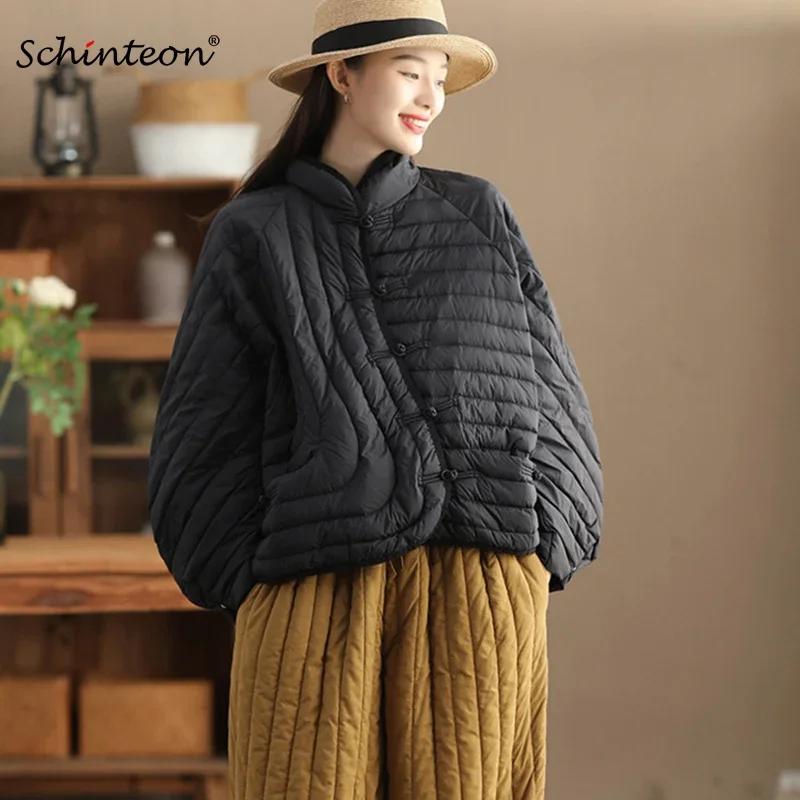 Veste en duvet de canard blanc ultraléger pour femme, manteau vintage, vêtements d'extérieur décontr