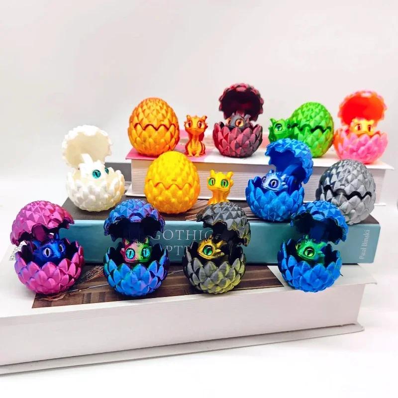 Mini Dragon imprimé en 3D avec œufs, pour la décoration de la maison, petit œuf de Dragon, jouet pou