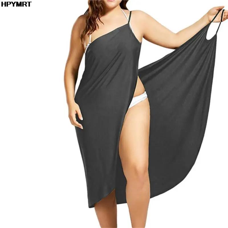 Robe à bretelles croisées sans manches pour femme, tenue Sexy, couleur unie, 5XL, vêtements de plage
