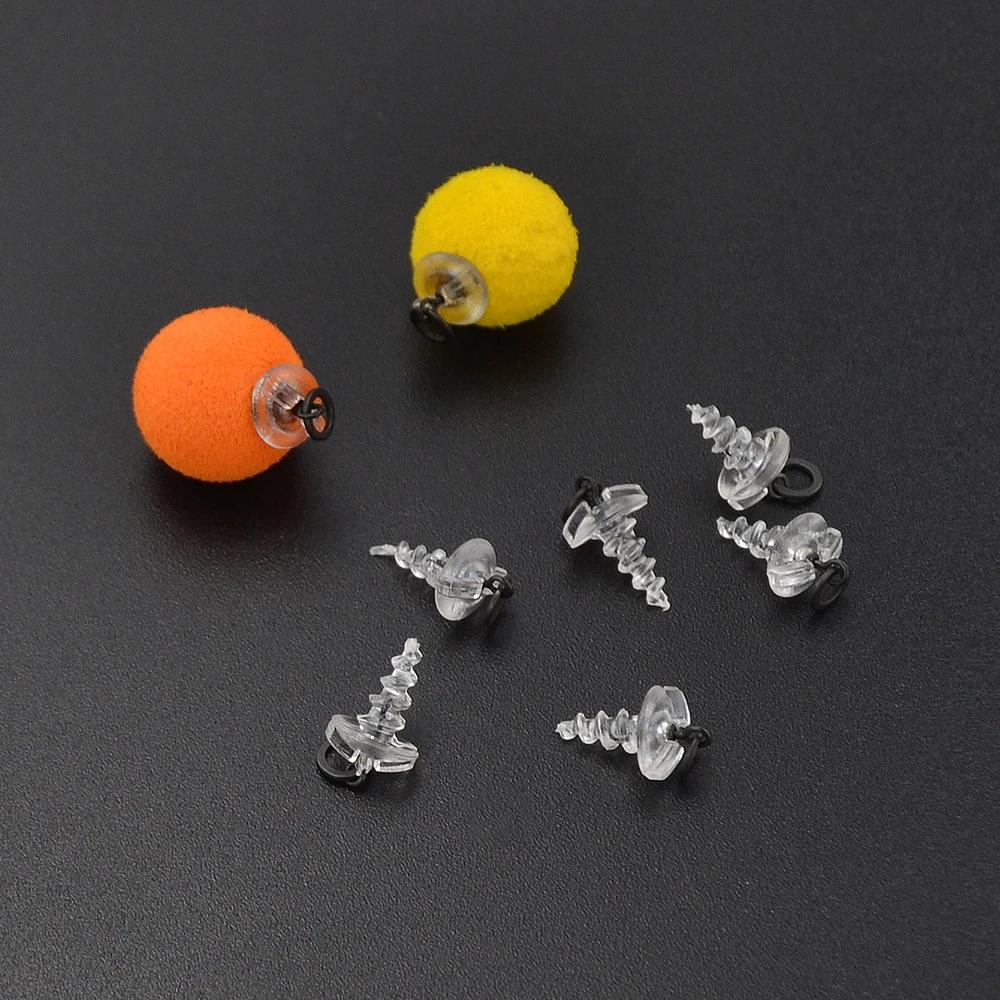 10 Pièces Vis d'appât en plastique avec Emerillons Roulant Pêche Carpe avec Anneau D-Rig Chod Rig A