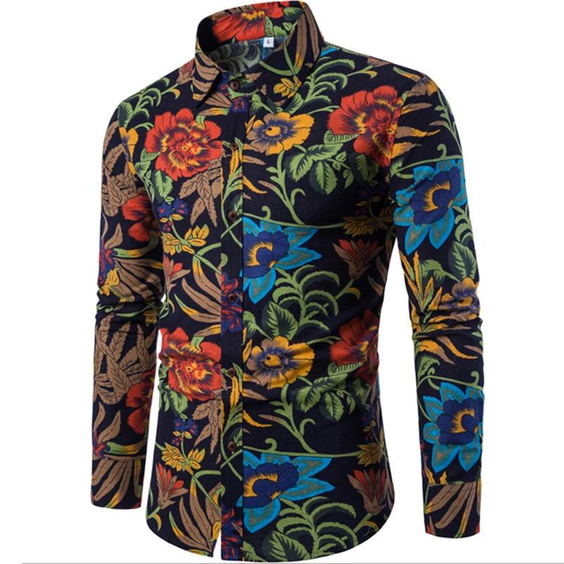 Chemises Baroques 3D pour Hommes, Manches sulf, Chemise Sociale de Luxe, Revers Respiré, Économie en