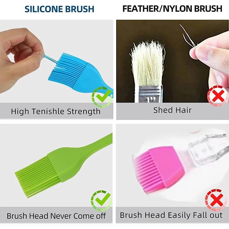 Brosse à huile en Silicone de qualité alimentaire, brosse à badigeonner pour Barbecue, brosse à pâti