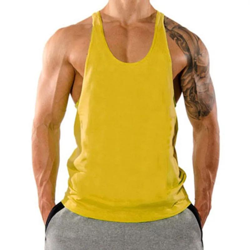Haut de musculation pour hommes, 2024 coton, précieux, entraînement physique, dos en Y, été, 100%