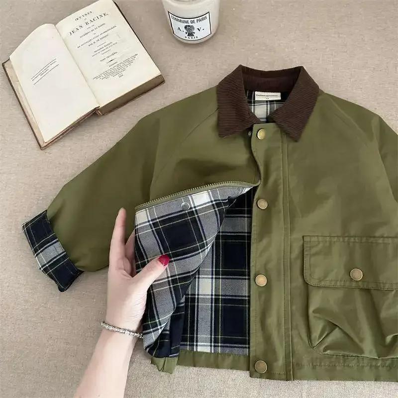 Mode bébé fille garçon Cargo Trench veste infantile enfant en bas âge enfant Patchwork manteau print