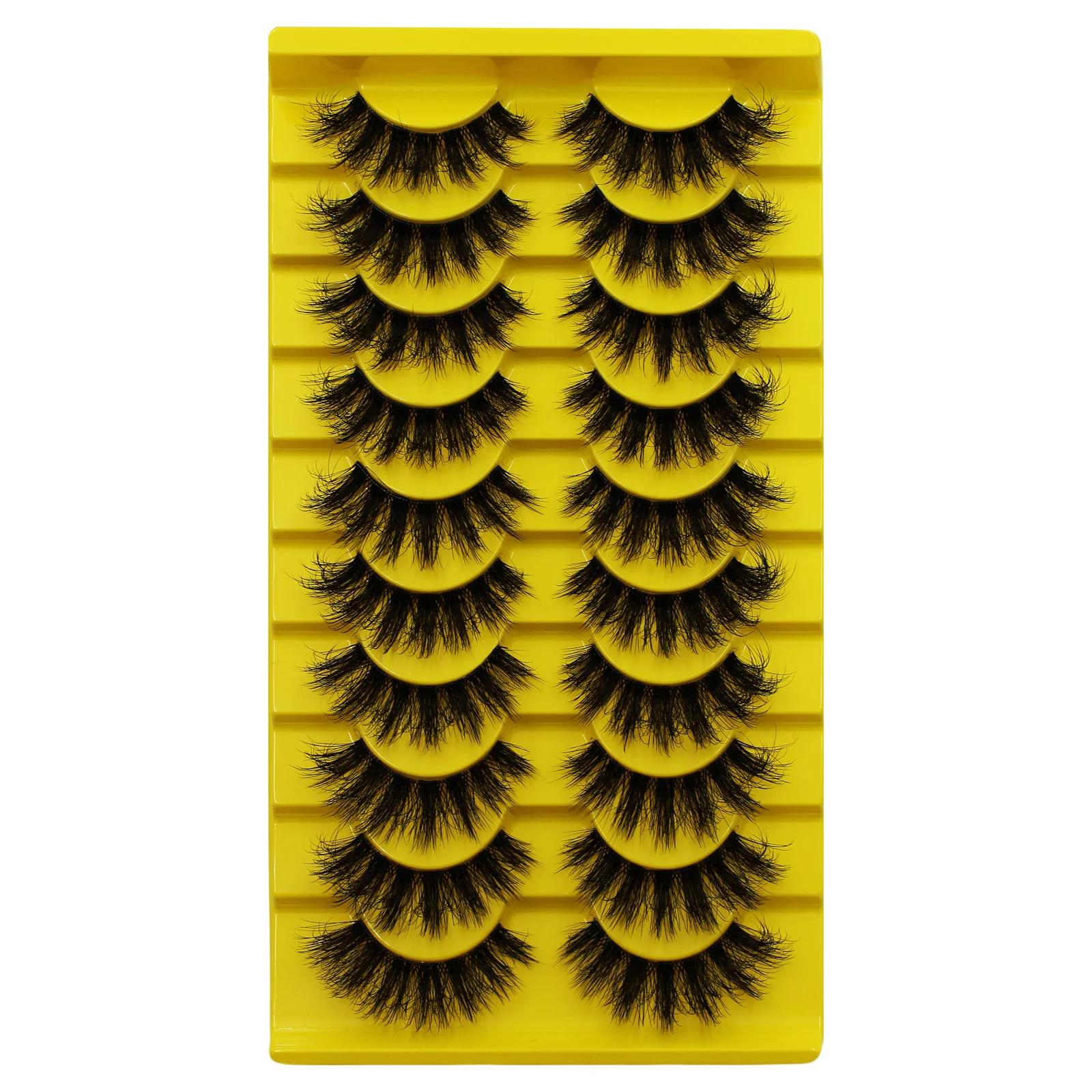 Faux cils moelleux russes, cils à bande 3D, maquillage désordonné, cils optiques moelleux, 10 paires