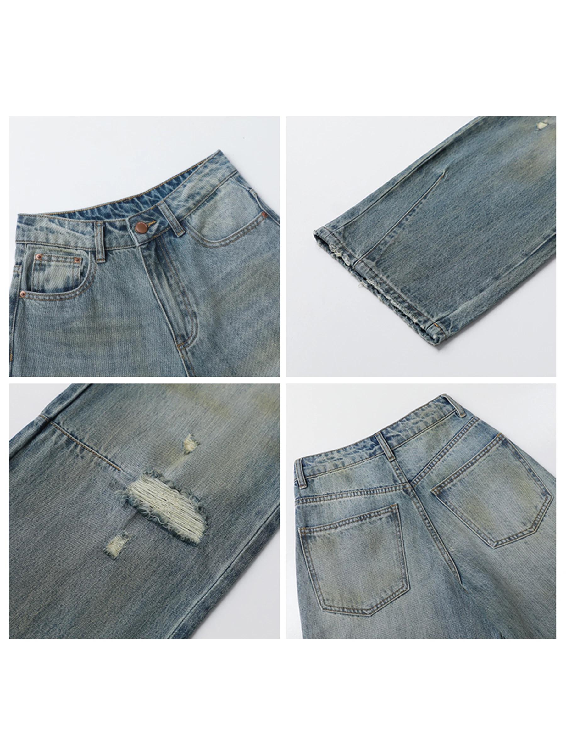 CHIC VEN rétro femmes jean ample décontracté nouveau taille haute jambes larges Denim pantalon femme