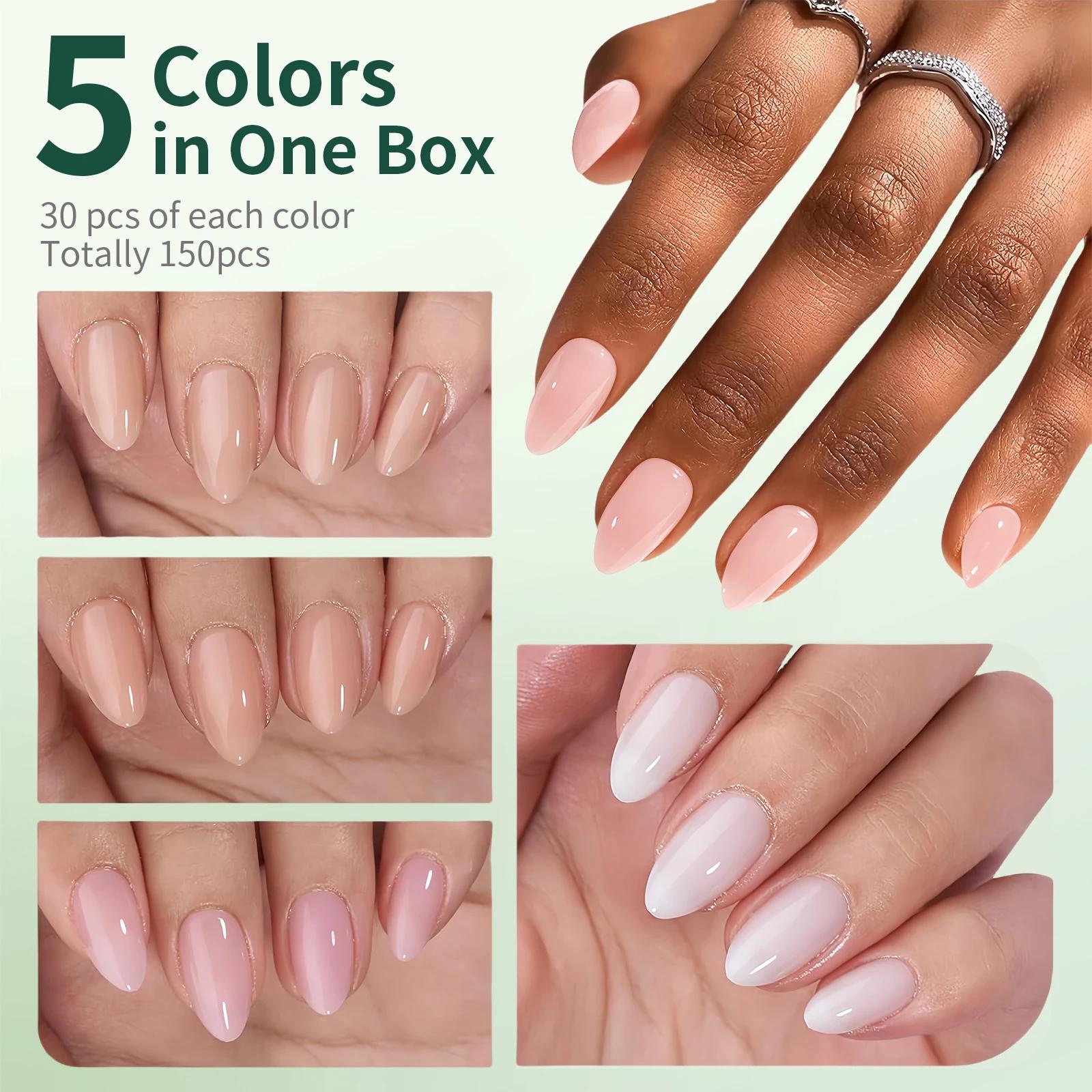 Nailpop Ultra Fit presse sur ongles Extra court/moyen naturel avec couleur de Base forte adhérence n