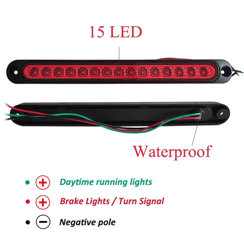 2 pièces 12V 24V barre lumineuse de voiture marqueur latéral clignotant arrêt lampe d'avertissement 