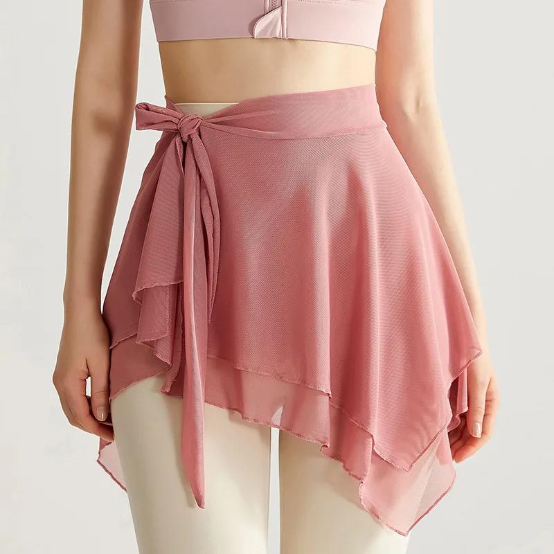 Jupe de ballet asymétrique en maille pour femme, jupe ronde, jupe de danse sur écharpe, tutu de docu
