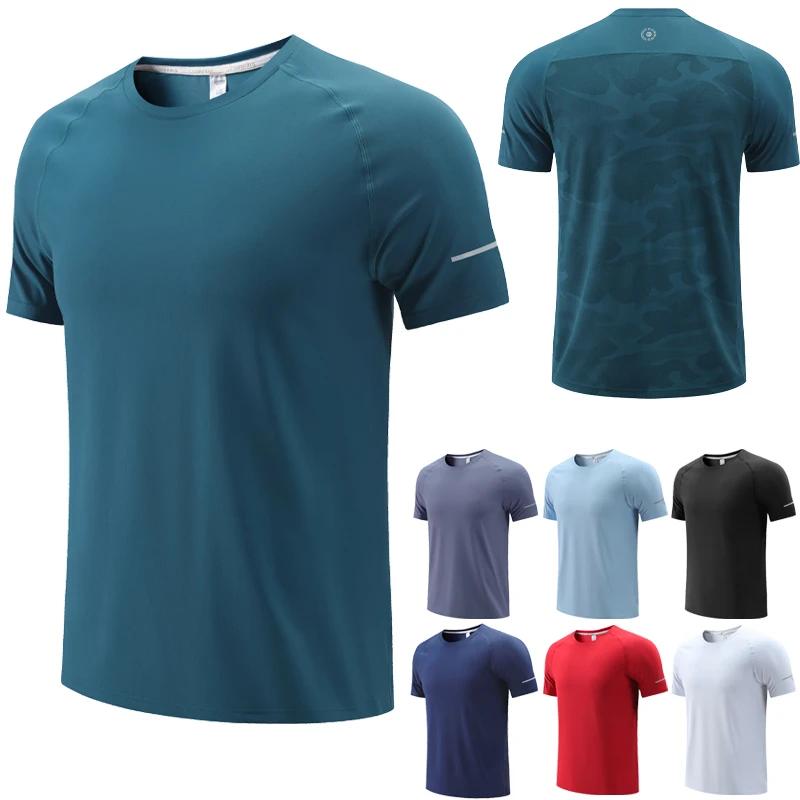 T-shirt à manches courtes pour homme, vêtement de Sport, de course, décontracté, multicolore, respir