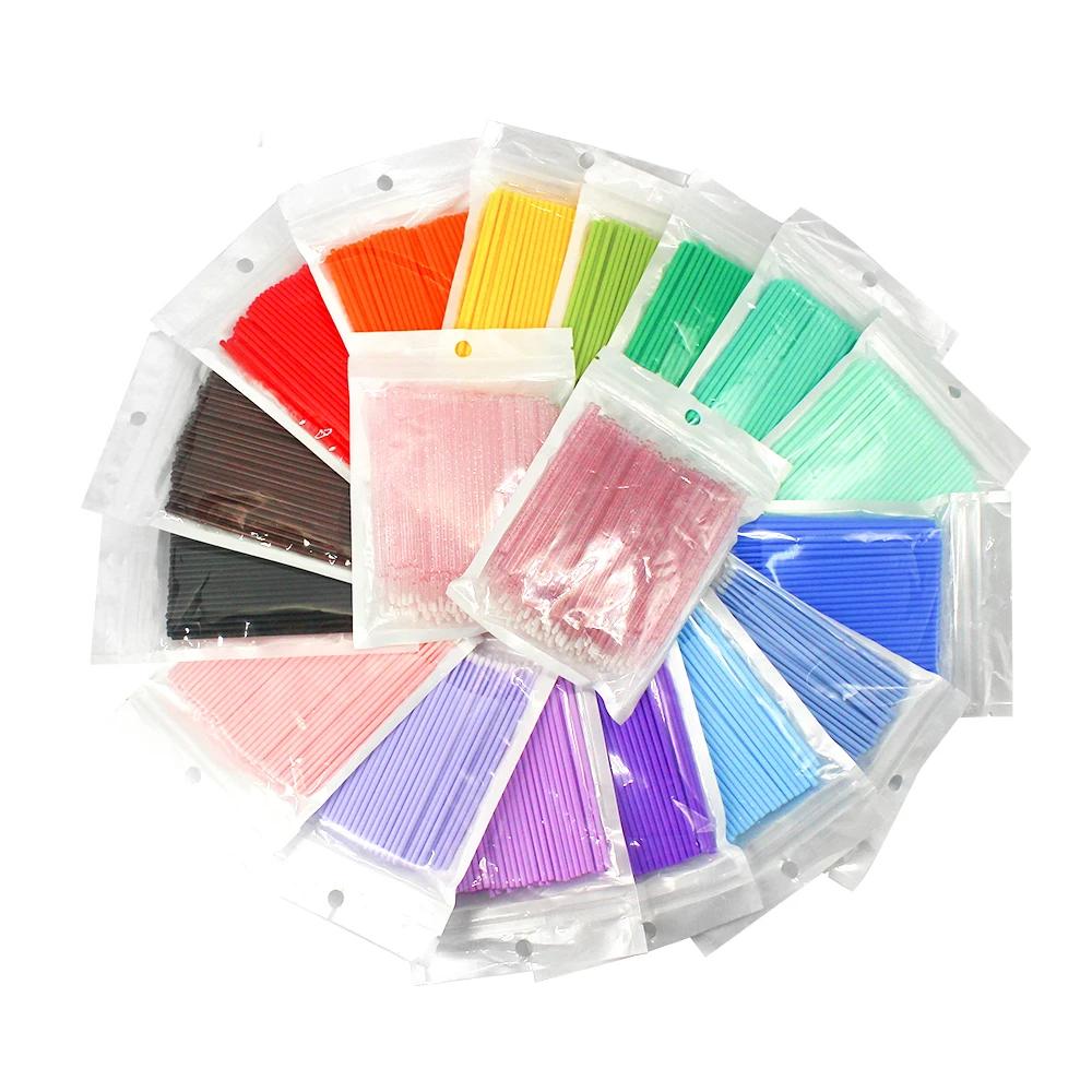 Microbrosse jetable pour Extension de cils, 50/100 pièces, tampon individuel pour enlever les cils, 