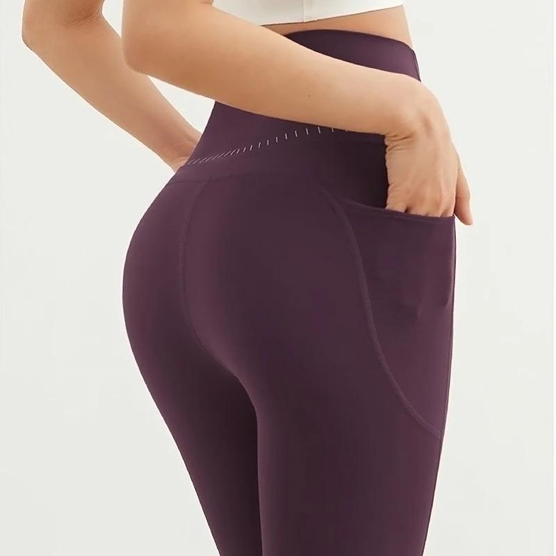 Leggings de Yoga taille haute pour femmes, doux avec poches, collants de Sport, Fitness, pantalons é