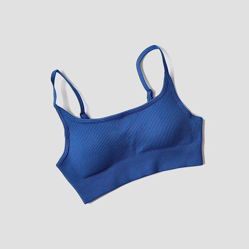 Haut court femme sexy sans couture soutien-gorge dos nu yoga gym fitness débardeur sport