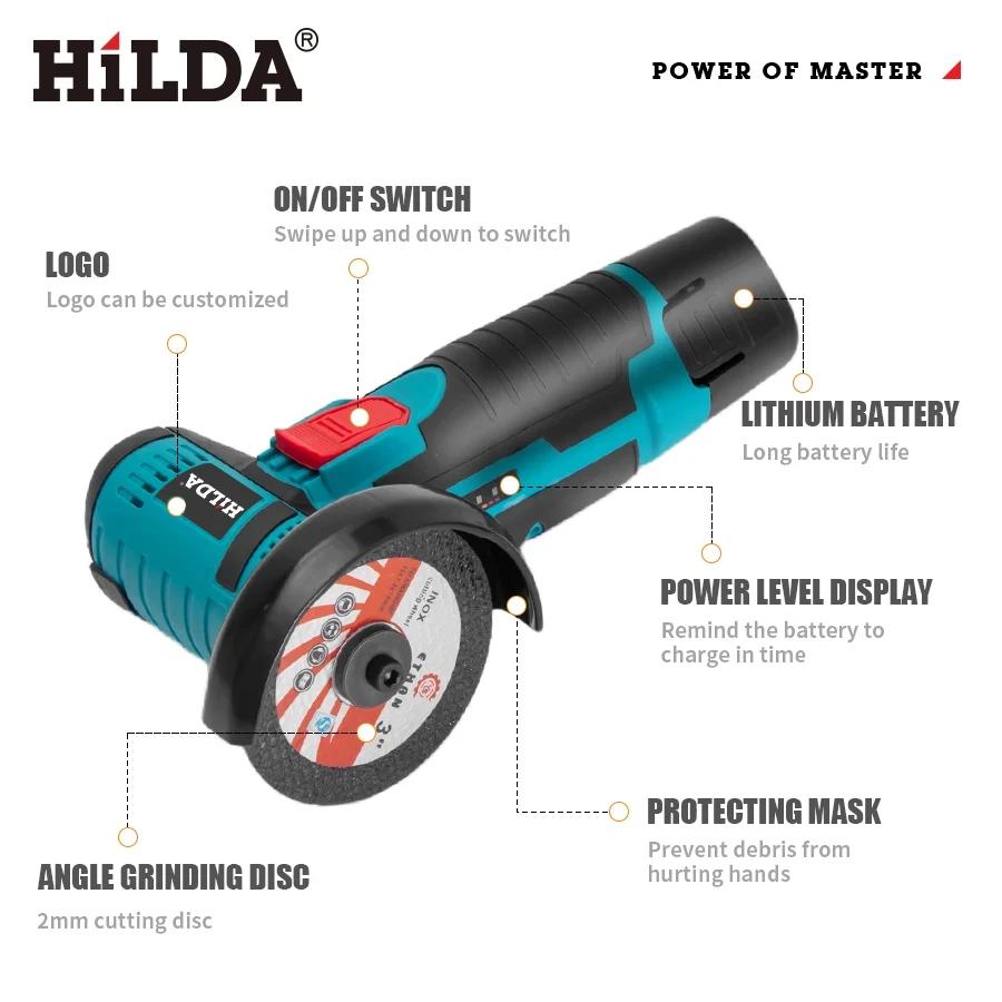 HiLDA 12V/3 Pouces Lithium Électrique Angle Grinder Mini Petit Ménage De Poche Machine De Découpe Po
