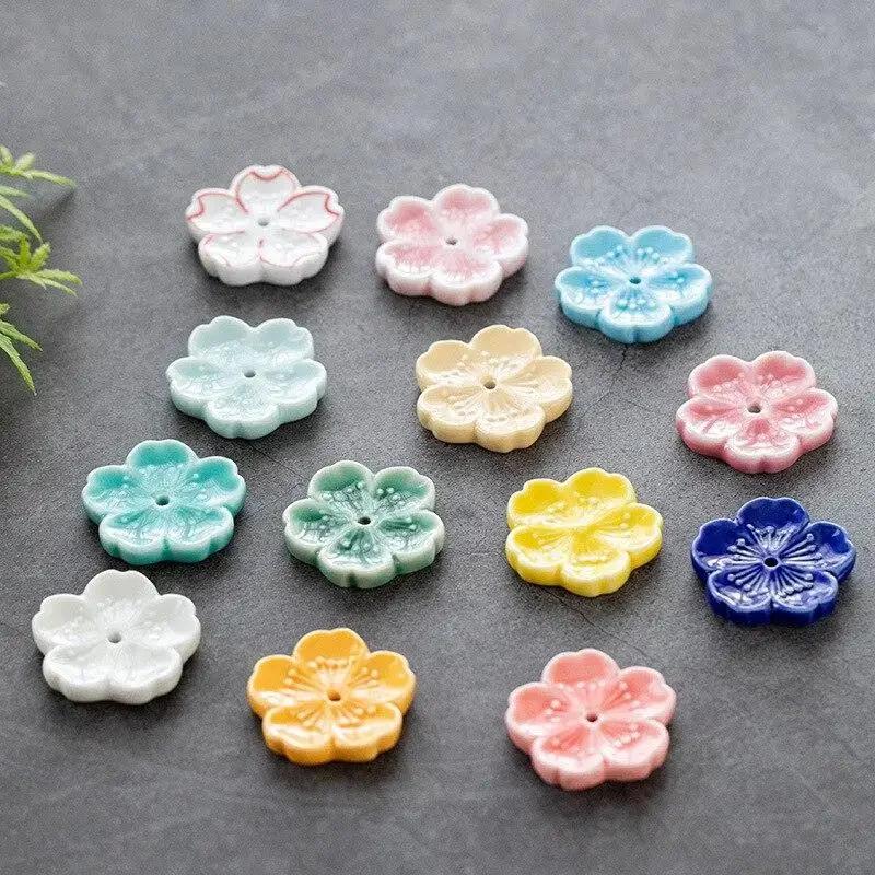 Brûleur d'encens en fleurs de cerisier, décoration de maison en céramique, porte-bâton, encensoir d'