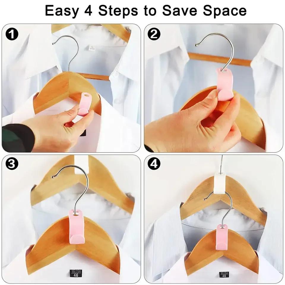 Mini cintre pour connecteur de garde-robe, gain d'espace de garde-robe, crochet en cascade, organisa