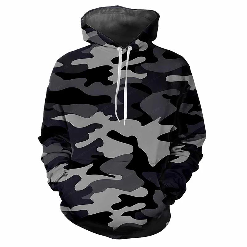 Jungle CamSolomon-Sweat à capuche imprimé en 3D pour homme, sweat-shirt de rue, haut de sport en ple
