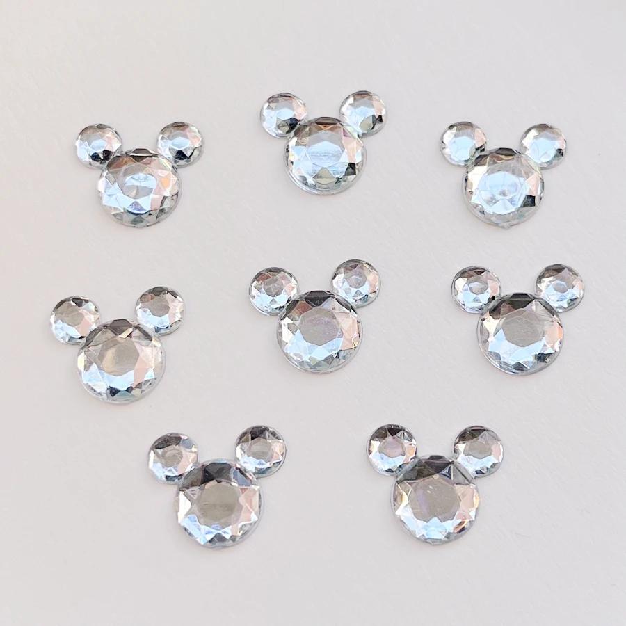 Strass en cristal en forme d'animal blanc, 30 pièces/lot, bijoux à faire soi-même, décoration à dos 