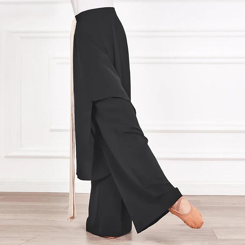 Pantalon jambes larges en mousseline de soie - Pantalon d'été taille haute style Y2K coréen