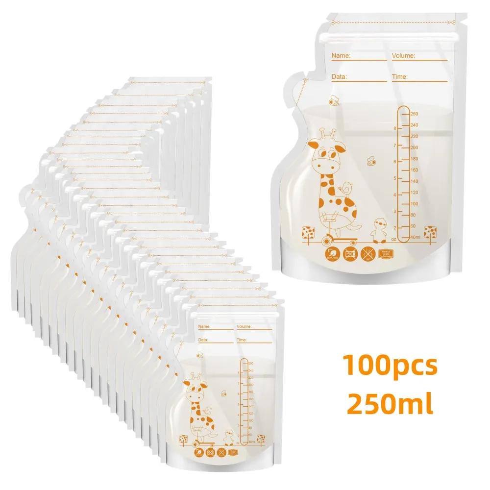 Sacs de conservation du lait maternel, 100 pièces, pochettes pré-sterilizées anti-fuite sans BPA, je