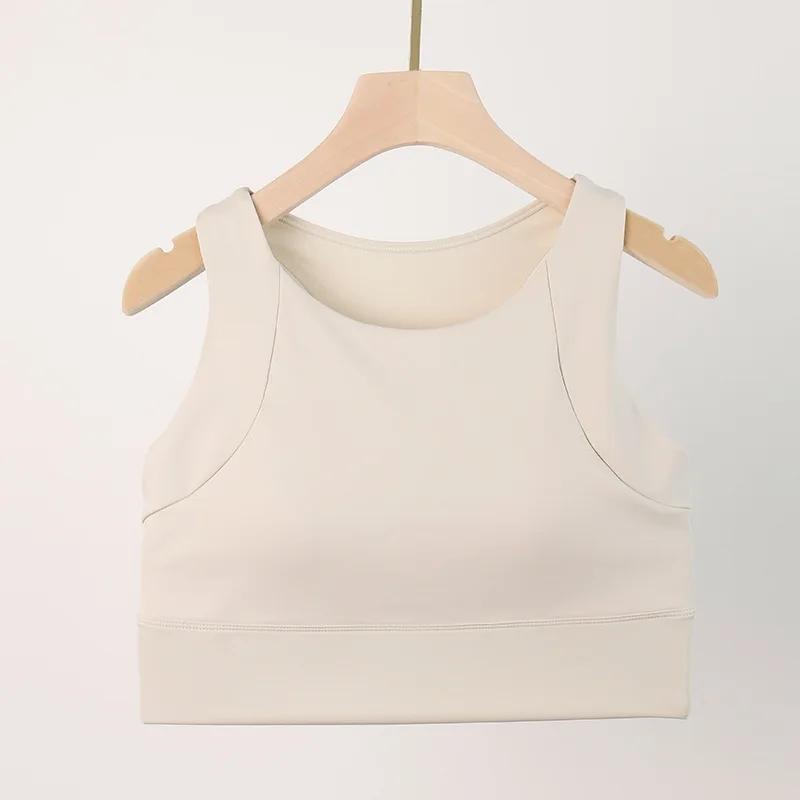 Hauts courts de sport Anti-choc pour femmes, haute résistance, coussinets intégrés, gilet de Yoga, F