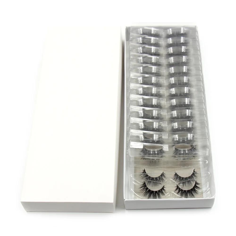 30/60/100 paires de cils de vison sans boîte cils de vison 3D courts faux cils de vison naturel en v
