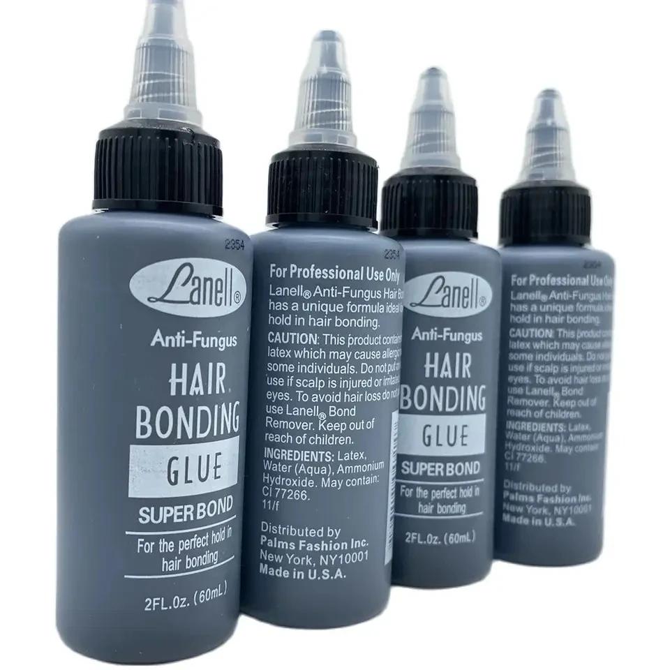 Lanell – tissage de cheveux noirs, 1 pièce/2 pièces, 1Oz/2Oz/4Oz, colle anti-champignon, SUPER BOND 