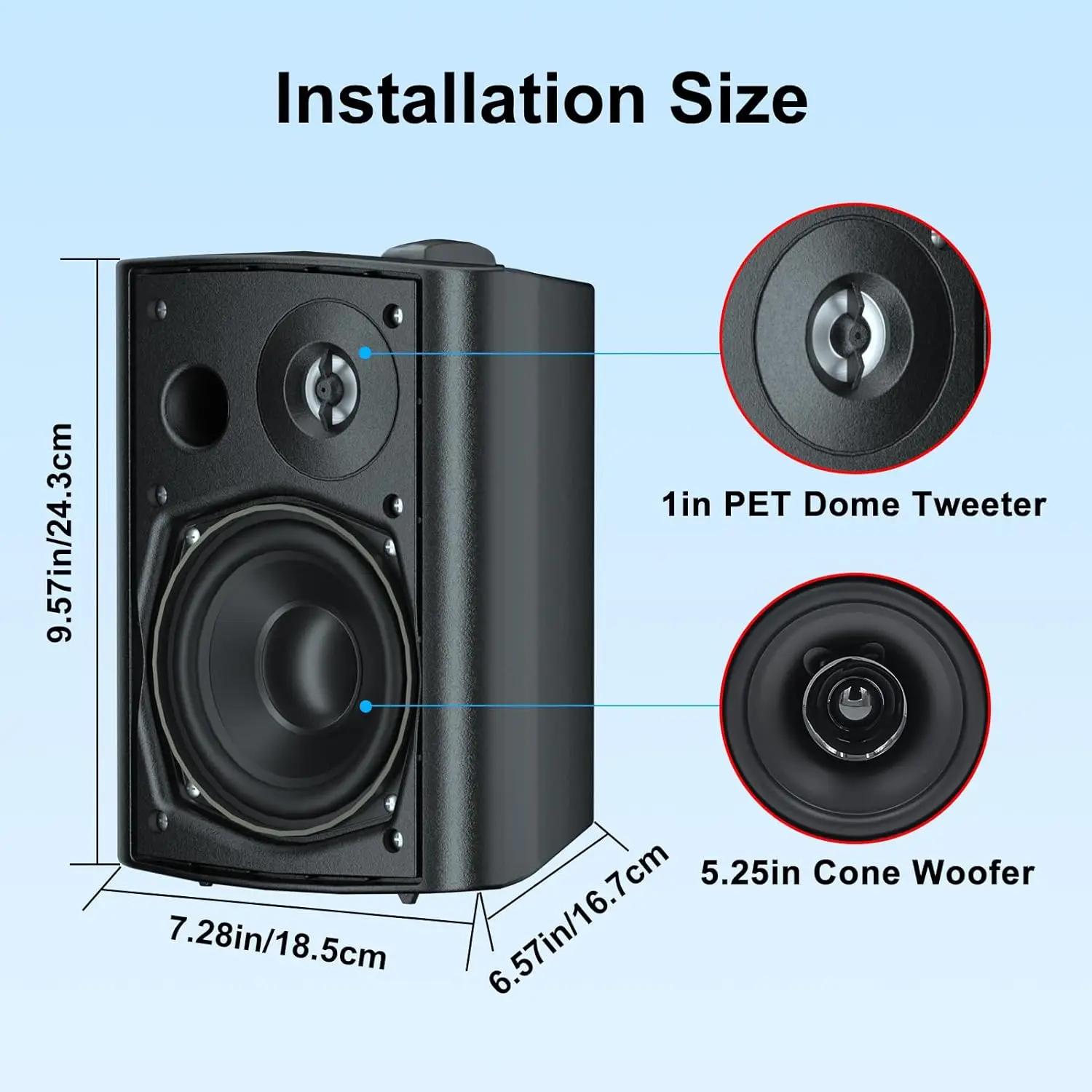 Herdio – haut-parleurs d'extérieur passifs filaires de 5.25 pouces, 300W, pour terrasse, système de 