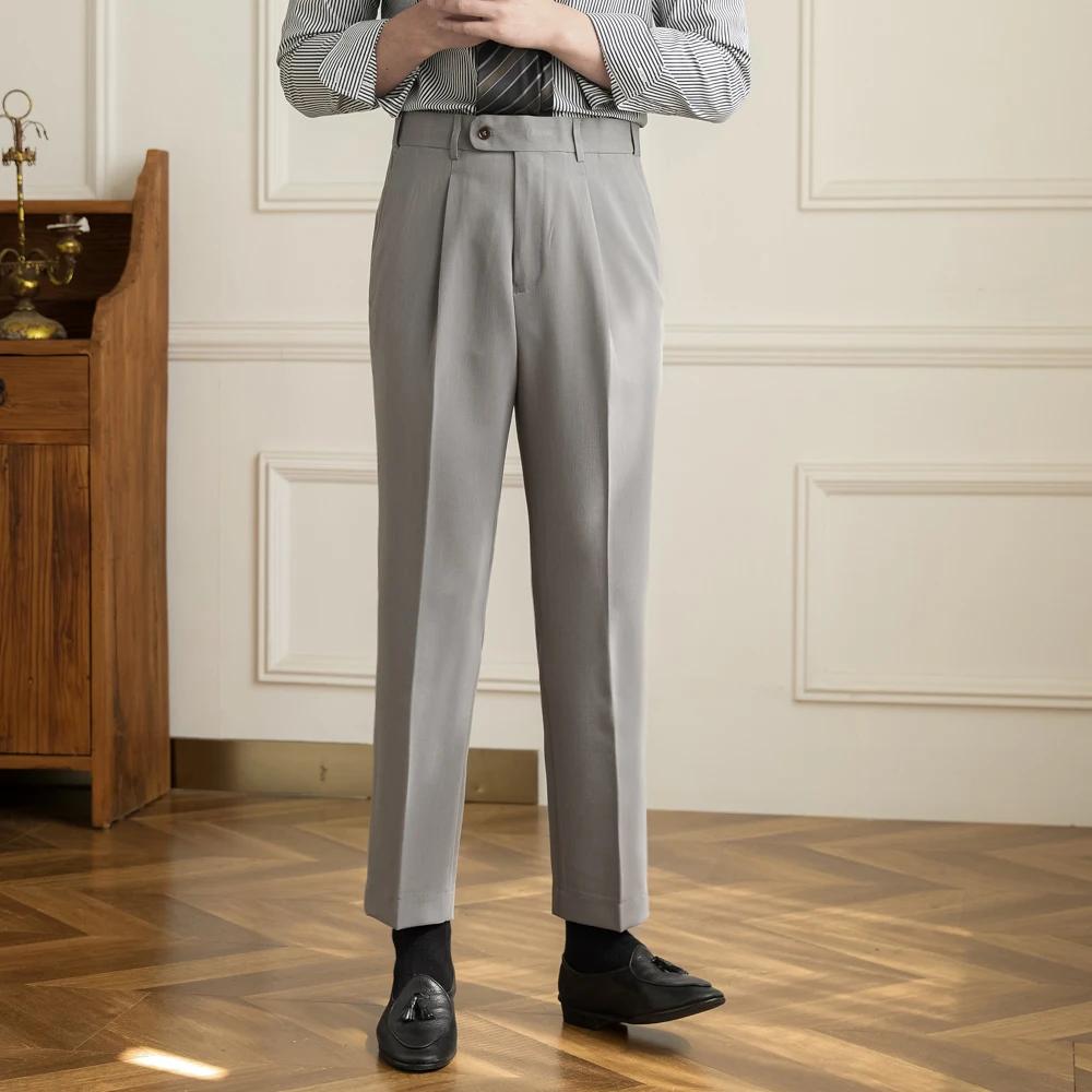 Mr. Deer San-Pantalon rétro à taille non repassable pour homme, style décontracté, coupe slim