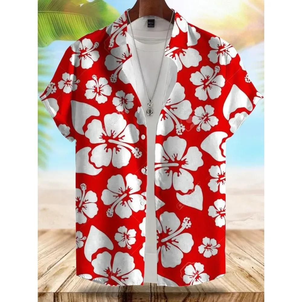 Bord de mer Style hawaïen chemise pour hommes vacances d'été décontracté hommes chemise à manches co