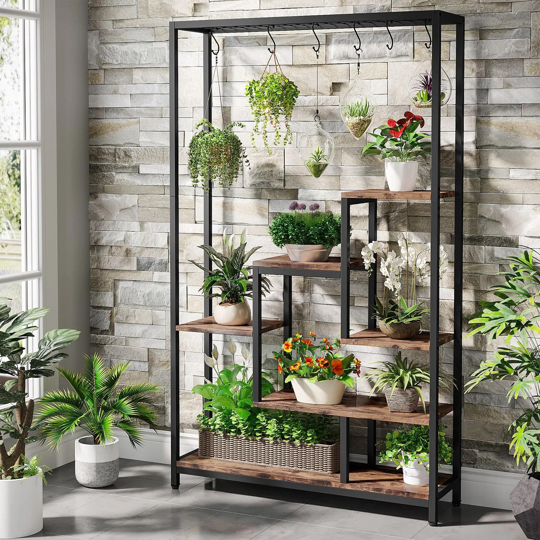 Tribesigns Support pour plantes d'intérieur à 5 niveaux de hauteur, grande étagère pour plantes en m