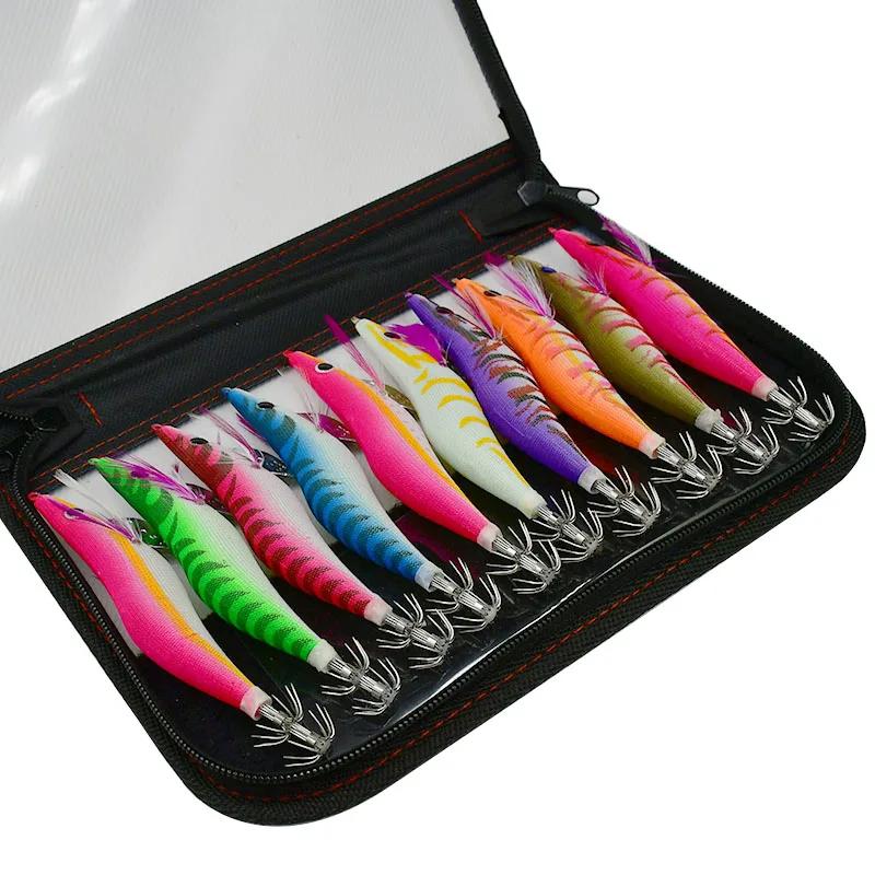 10 pièces lumineux calmar leurre gabarit crochet appât crevette poulpe seiche leurre plombs crevette
