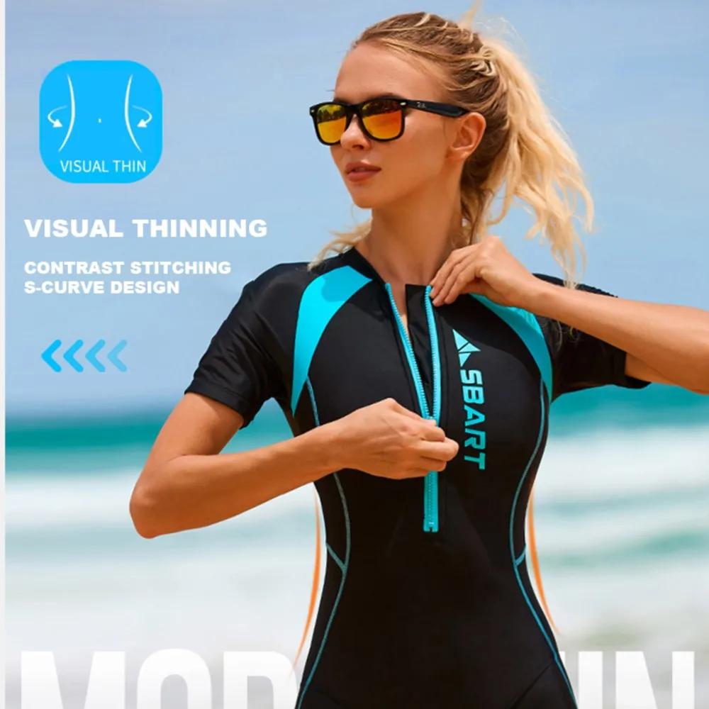 Maillot de bain une pièce à séchage rapide pour femme, combinaison de plongée en apnée sportive, vêt