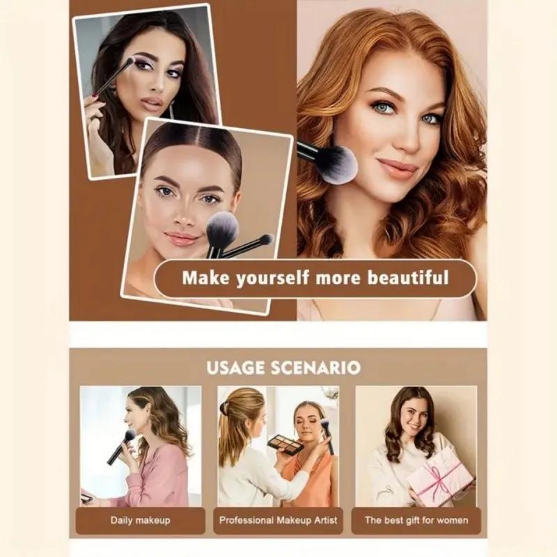 Ensemble de pinceaux de maquillage noirs multifonctionnels, 9 pièces, avec 1 œuf de beauté, poils so