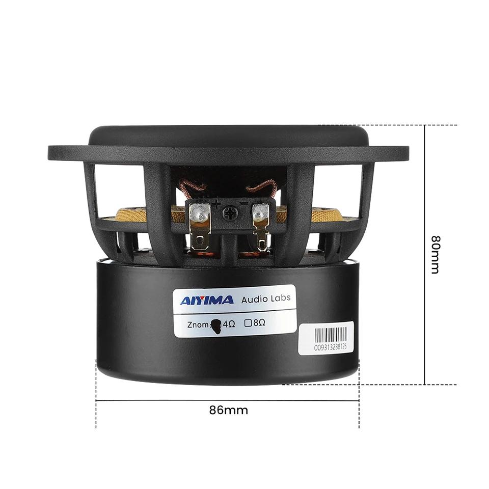 AIYIMA 1 pièces 4 pouces caisson de basses haut-parleurs 4/8 Ohm 80W HiFi basse Audio bassin en fibr