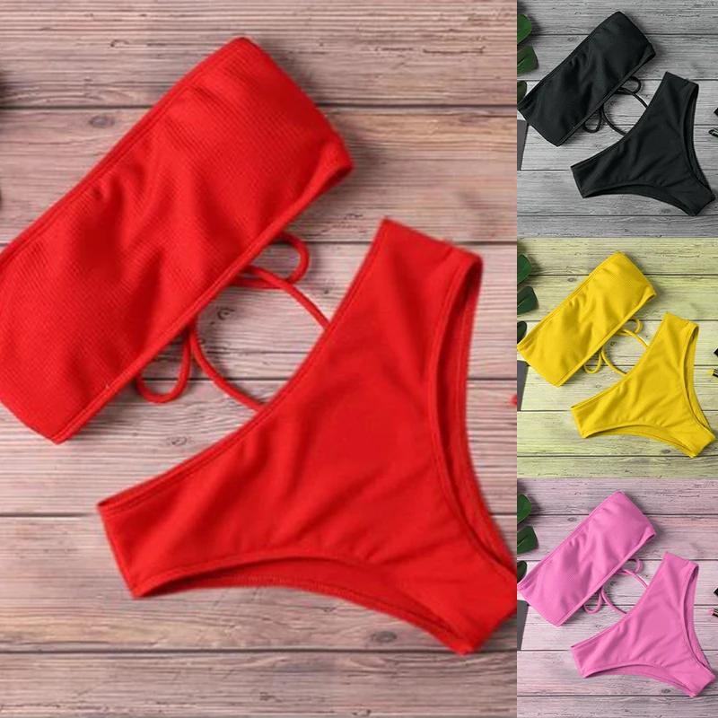 2024 nouveau Bikini taille haute sans bretelles Sexy Bikini femmes maillots de bain femmes mode mail