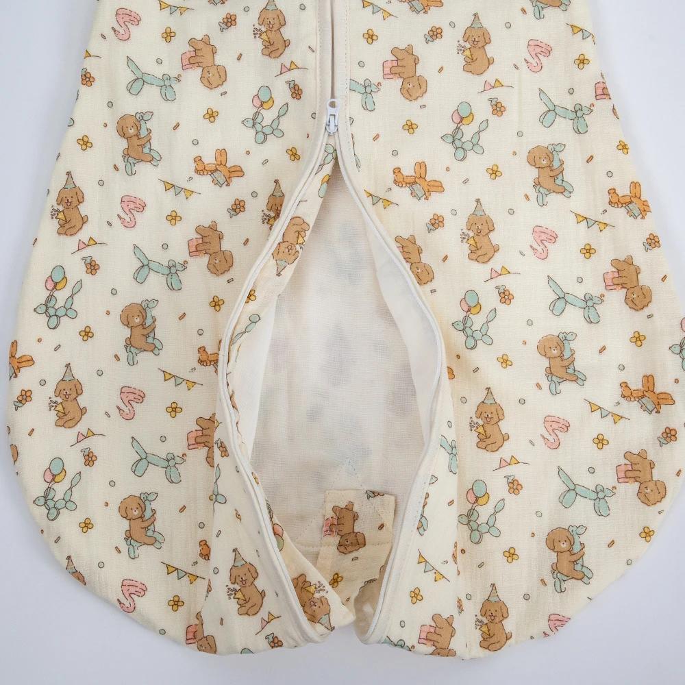 Sac de couchage pour bébés de 0 à 24 mois, gaze de coton douce, respirant, fermeture éclair à 3 voie