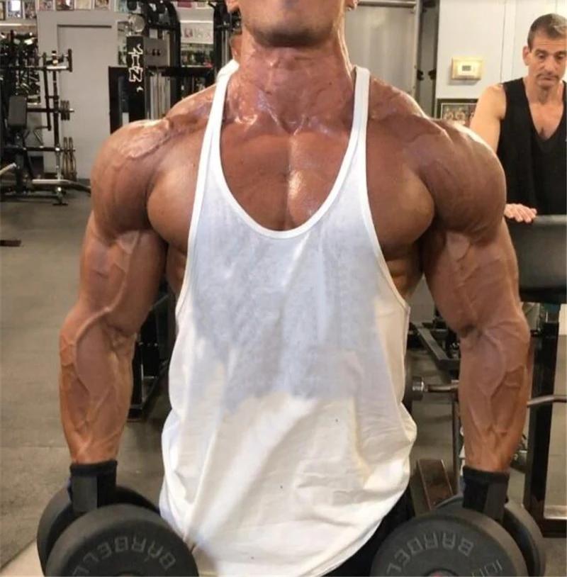Débardeur musculaire uni pour hommes, Fitness, musculation, course à pied, Sport, gilets sans manche