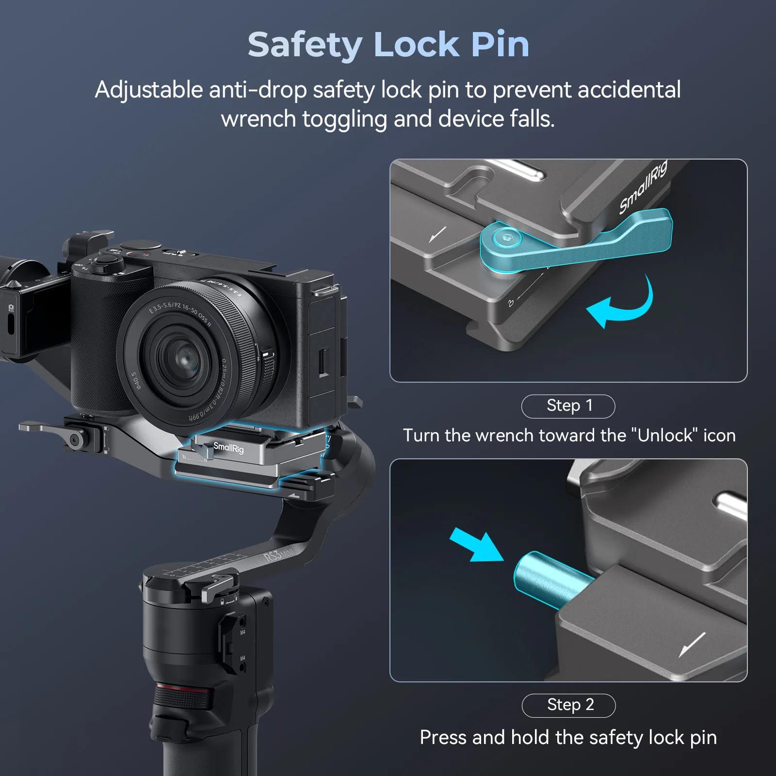 SmallRig HawkLock H38 Arca-Swiss plaque de dégagement rapide pour DJI RS 4 / RS 4 Pro / RS3 / RS 3 P