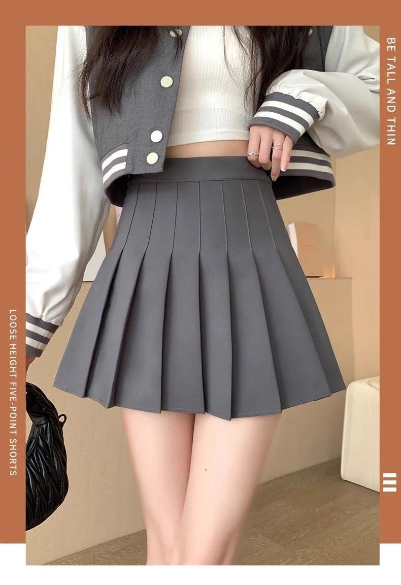 Mini jupe plissée à carreaux taille haute pour femmes, uniforme scolaire japonais, mignon Kawaii, gr