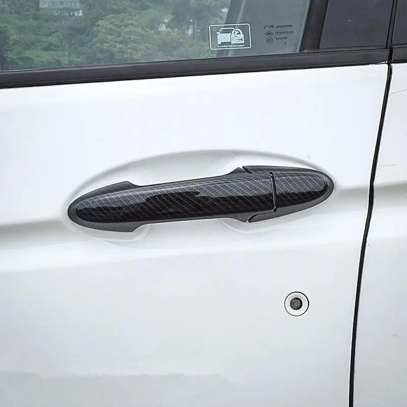 Autocollant de couverture de poignée de porte latérale de voiture en Fiber de carbone chromé, access