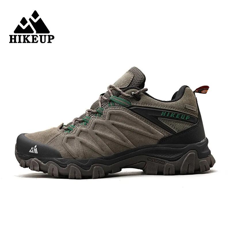 HIKEUP-Chaussures de Randonnée en Cuir Durables pour Homme, Baskets de dehors en Plein Air, de Trekk