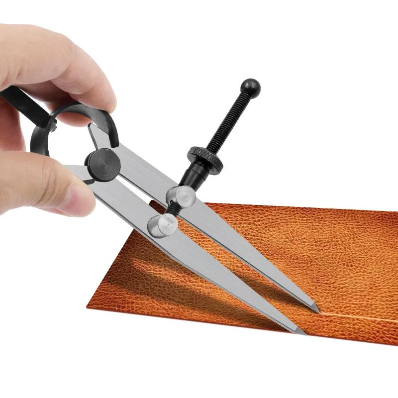 Boussole en cuir réglable verrouillable en acier au carbone diviseur aile Creaser bricolage maroquin