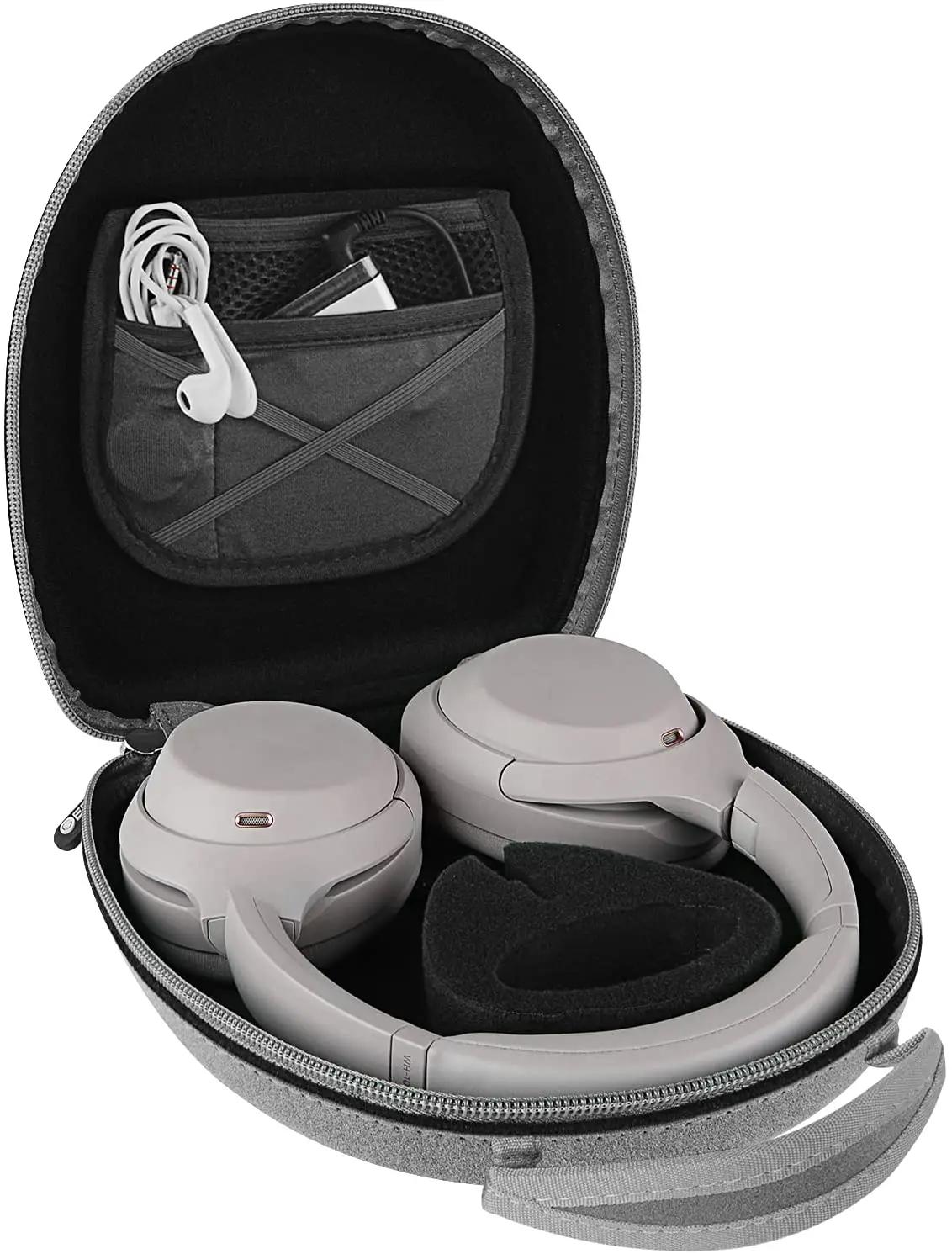 Geekria-Poudres d'étui pour casque, housse de rangement pour câble d'écouteur portable dur, boîte po