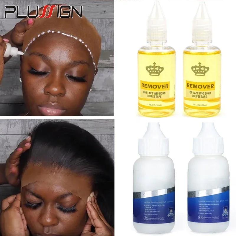 Plussign – colle pour perruque avec dissolvant, Super colle pour perruques en dentelle/toupet/fermet